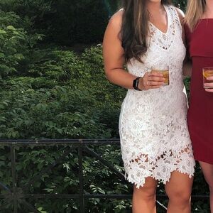 Beautiful white lace dress with slip